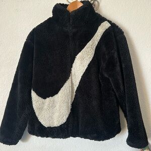 Nike Swoosh Women’s Sherpa Black Jacket